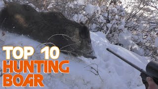 Wild Boar Hunting Top 10 Amazing kill shots and charges/attacks 2019 (Chasse Compil Sanglier Attila)