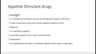 Appetite stimulants and suppressants