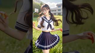 🤓メガネっ娘参上なのだ #japanese  #aiart #sailor suit #female senior high-school student