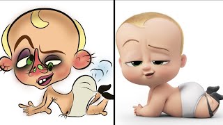 The baby boss cartoon drawing meme - boss baby funny drawing meme - the baby boss meme