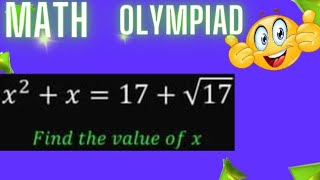 China | A Nice Algebra Problem | Math Olympiad | x=?