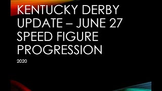 Kentucky Derby Update June 27 - Speed Figure Progression