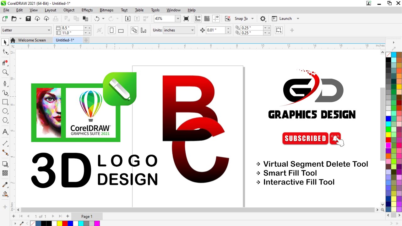Easy Logo Design Tutorial For Beginners Coreldraw 2021 Youtube