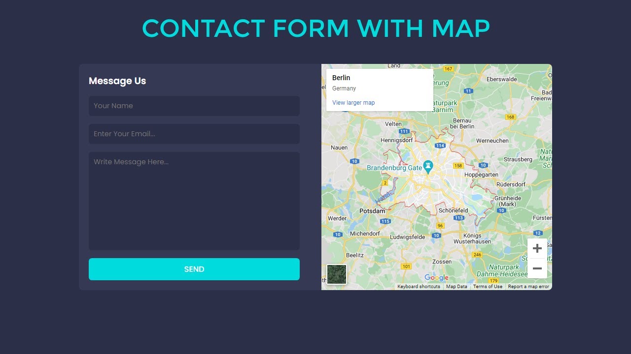 Responsive Contact Form With Google Map Using HTML CSS - YouTube