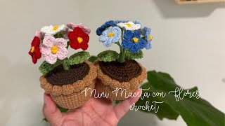 Mini Maceta con Flores a Crochet 🩷🌸 Tutorial Paso a paso