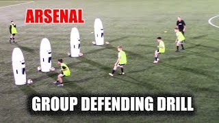 SoccerCoachTV.com - Arsenal Group Defending Drill.