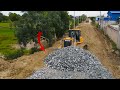 Wow!!Activities Build New Road By Power bulldozer shantui pushing stone On the road