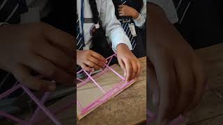 #building #bridge from straw #pipe