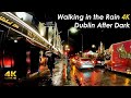 Walking in the Rain at Night Dublin Ireland 4K UHD Tour Heavy Rain on Umbrella ASMR Terenure