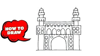 How to draw charminar - Drawing of charminar (hyderabad)| Drawing for beginners