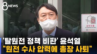 윤석열 "원전 수사 압력에 총장 사퇴"…"최재형 출마하라" / SBS
