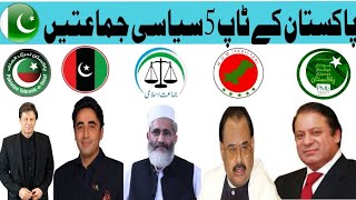 Top 5 Political Parties of Pakistan || Imran Khan pti ||  Nawaz sharif PMLn || MQM || PPP || Ji