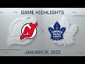 NHL Highlights | Devils vs. Maple Leafs - Jan. 31, 2022