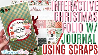 Interactive Folio with Journal Insert using Christmas Scraps to make Folio, Scrap Your Stash Series