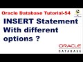 INSERT Statement with  different options || Oracle Database Tutorial || Database interview question