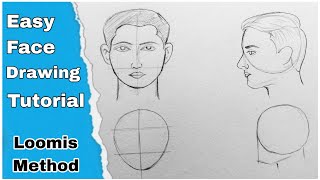 Easy Face Drawing Tutorial by Loomis Method(for beginners).......................@MrArtistMonojit