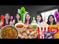 Big Spoon Vs Medium Spoon Vs Small Spoon Food Challenge | Golgappa, Spicy Noodles, Popcorn etc