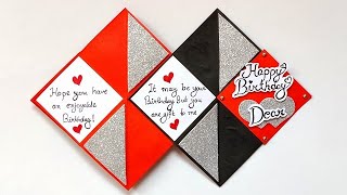 Beautiful Handmade Birthday greeting card / How to make Birthday card at home / DIY Birthday cards