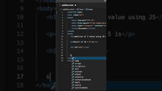 Addition using JavaScript #shorts
