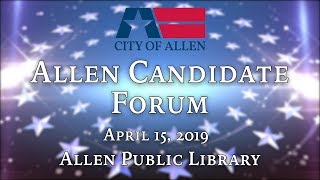 2019 Allen Council Candidate Forum