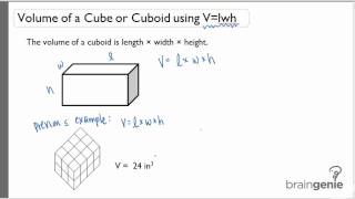 1.2 Volume of a Cube or Cuboid using V=lwh