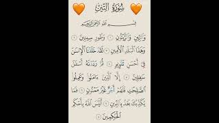 💞Surah teen full 💞 al Quran recitation with Short Readings #shorts