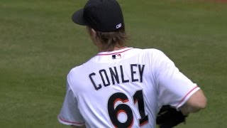 WSH@MIA: Conley strikes out eight batters in 6 2/3