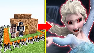 CÔNG CHÚA ELSA.EXE Tấn Công Nhà Được Bảo Vệ Bởi bqThanh và Ốc Trong Minecraft