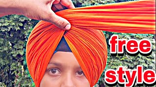 how to tie free style turban another head easy way, ਕਿਸੇ ਦੂਜੇ ਦੇ ਸਿਰ ਤੇ ਵੱਟਾਂ ਵਾਲੀ ਪੱਗ