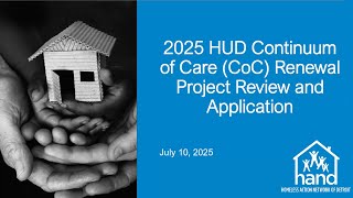 2025 HUD CoC Renewal Project Review and Application