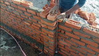 4 इंच की दीवार मे 9 इंच का पिलर कैसे बनाते है / Raj Mistri Kaam कैसे सिखे / Brck Walls Work