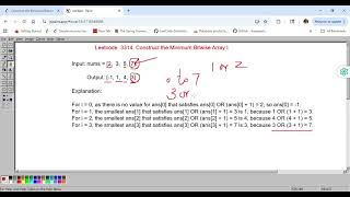 Leetcode 3314 Construct the Minimum Bitwise Array I