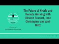 The Future of Hybrid and Remote Working with Désirée Pascual, Jane Christopher and Andi Britt