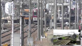 4K動画 行き交う近鉄電車 2016年4月20日蟹江駅