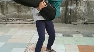 Girl cradle carrying her boyfriend 8