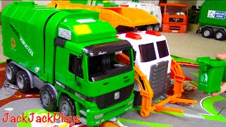 Garbage Truck Videos for Children | Green Kawo Toy UNBOXING | JackJackPlays