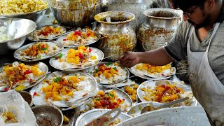 Roadside Fresh Creamy Fruit Chaat | Super Fastest Fruit Cutting Skills | Street Fruit \u0026 Channa Chaat