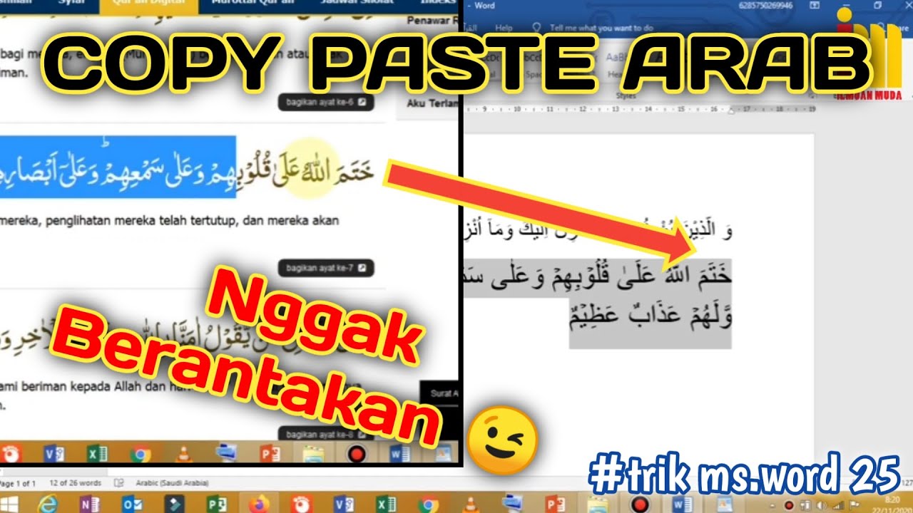 Cara Copy Paste Tulisan Arab Dari Internet Ke Microsoft Word Tanpa ...