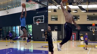LeBron James, Bronny James and Bryce James workout at Lakers facility
