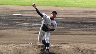 末吉泰冝 投手(前原3年)　第65回沖縄県高等学校野球春季大会準々決勝vs興南　H30.3.31　沖縄セルラースタジアム那覇