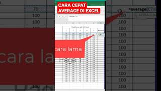 CARA CEPAT AVERAGE DI EXCEL | TUTORIAL PENGGUNAAN AVERAGE EXCEL