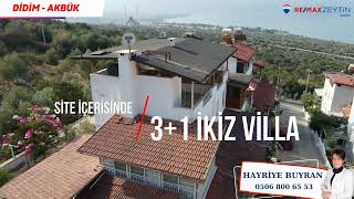 RE/MAX ZEYTİN AKBÜK'TEN SAPLIADA MANZARALI İKİZ VİLLA