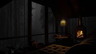 Rain in the Forest and Cozy Fireplace in the Attic 🔥🌧 Nature Sounds for Relaxation and Sleep