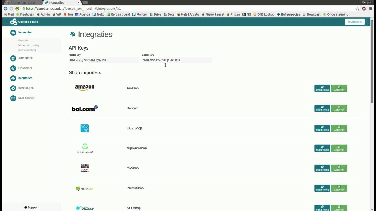 Koppeling Sendcloud Youtube