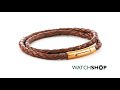 Unique & Co Ladies' Unique & Co PVD rose plating Bronze Leather Bracelet (B66BR/19CM)