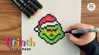 Como dibujar a GRINCH en PIXEL ART – Tutorial paso a paso #pixelart #grinch