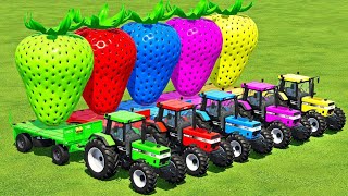 LOAD & TRANSPORT GIANT STRAWBERRY WITH CASE TRACTORS - Farming Simulator 22