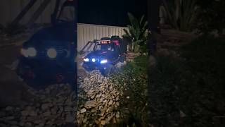 Big RC Truck night crawl back yard trail #traxxas #traxxas6x6 #trx6x6 #crawler