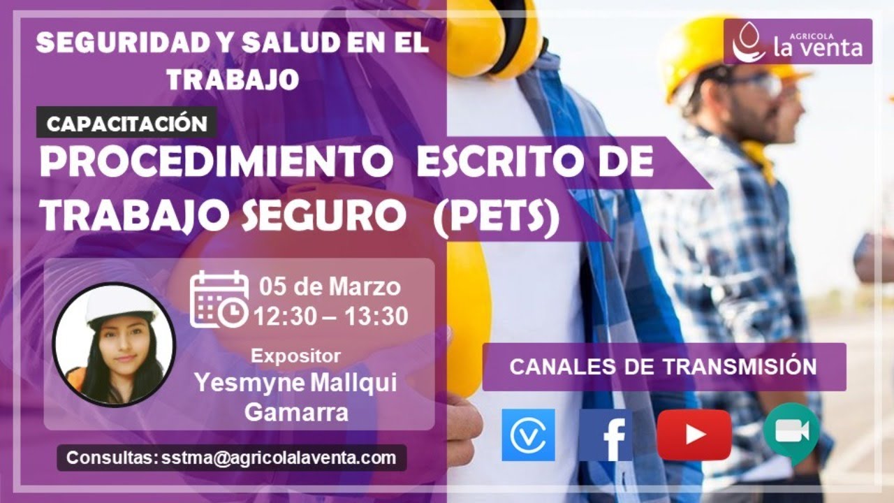 PROCEDIMIENTO ESCRITO DE TRABAJO SEGURO (PETS) - YouTube