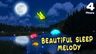 Baby Sleep Music ♫ Night Moon Fireflies & Butterfly [WATER & CHIRPING BIRDS]